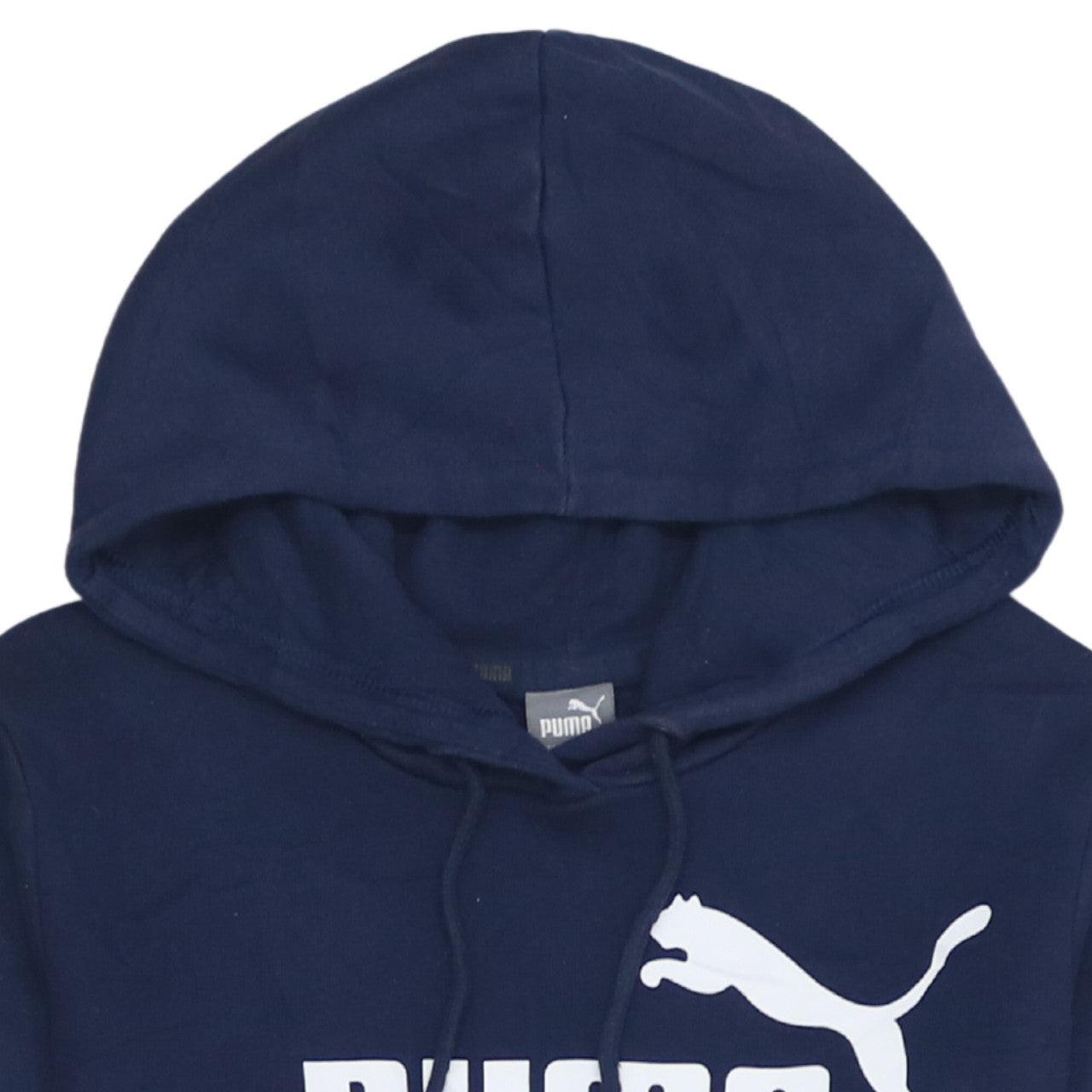 Puma Women's Blue Pullover Hoodie Size 10 Logo Print Fleece