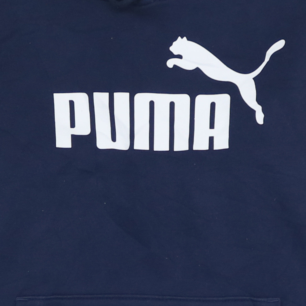 Puma Women's Blue Pullover Hoodie Size 10 Logo Print Fleece