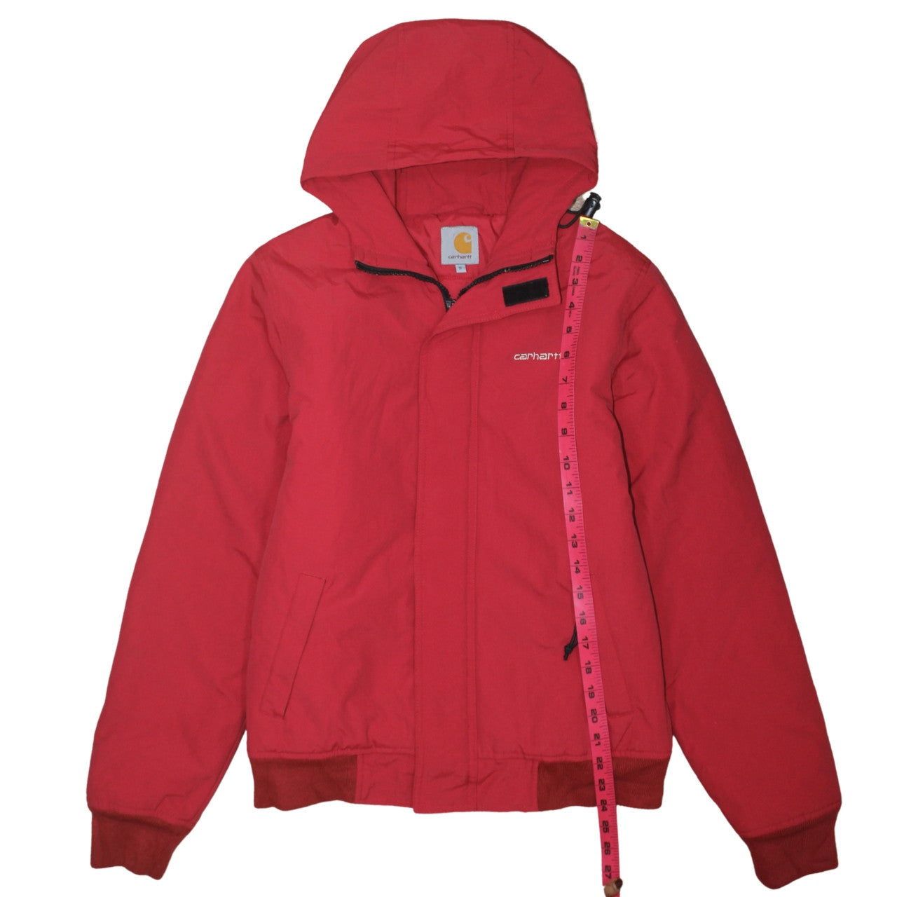 Carhartt Men's Red Hooded Nylon Winter Jacket Size S