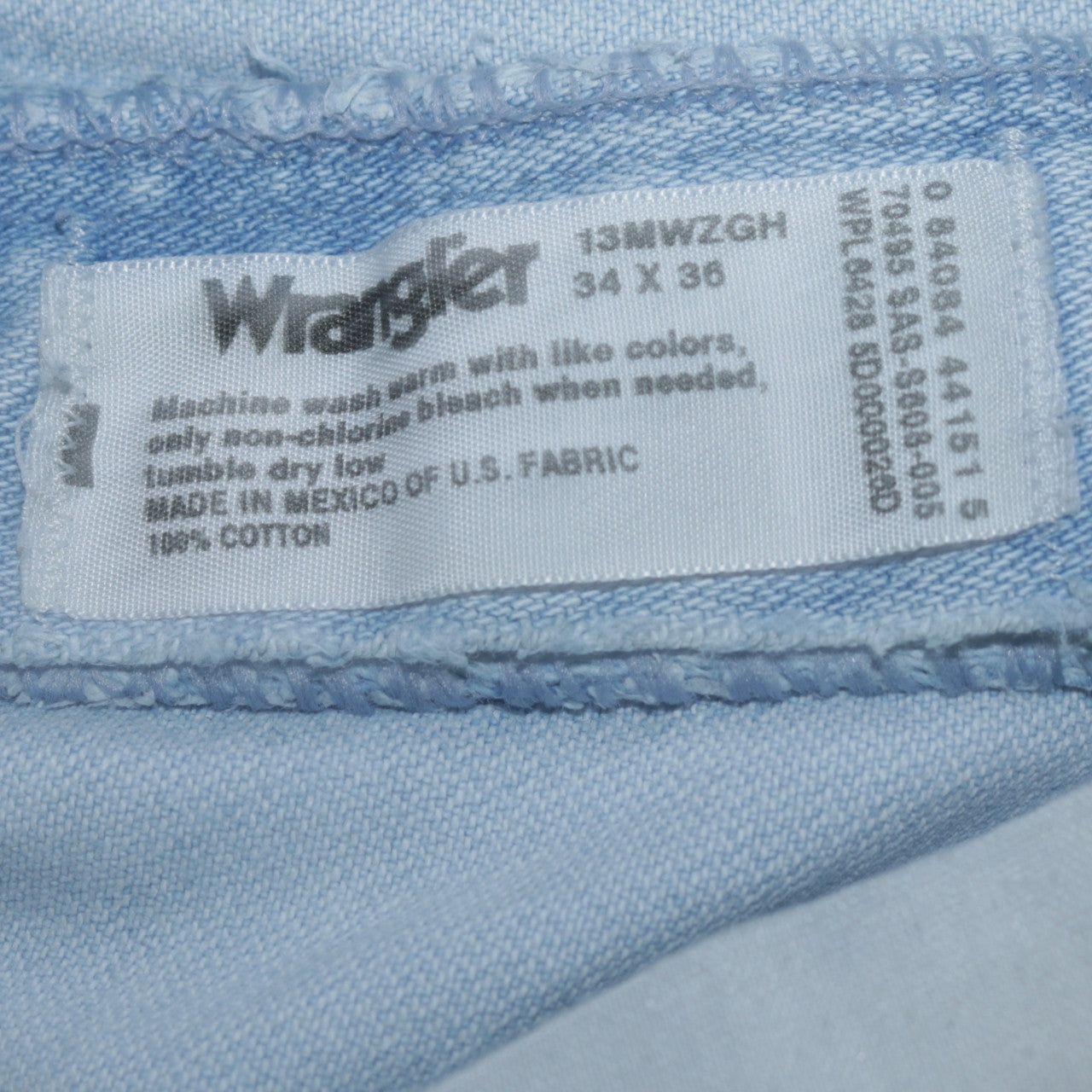 Wrangler Men's Blue 34x36 Straight Leg Denim Jeans