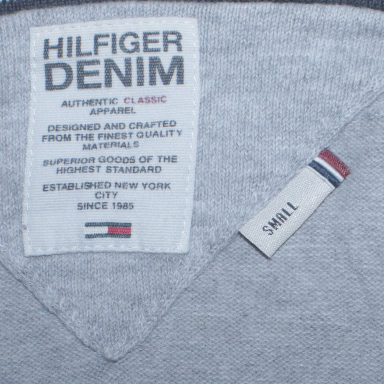 Tommy Hilfiger Men’s Grey V-Neck Cotton Jumper Size S