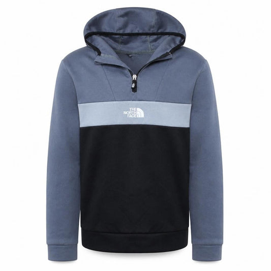 The North Face Boys Grey Black Colourblock 1/4 Zip Pullover Hoodie XL