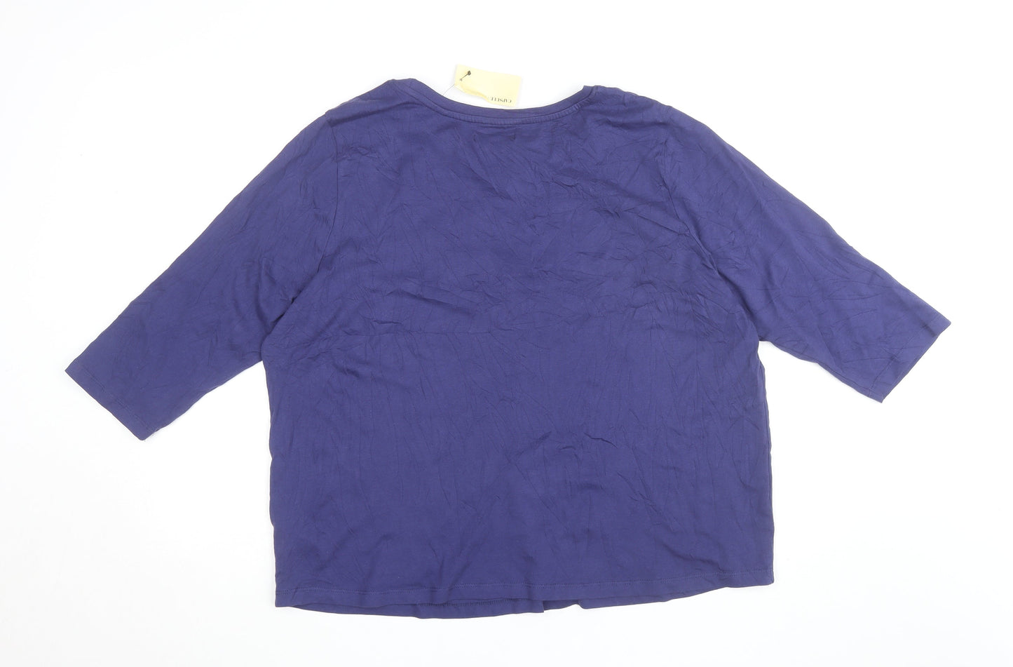 Capsule Women Blue 3/4 Sleeve Sequin Joy Cotton T-Shirt Size 22