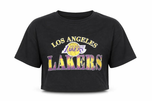 Marks & Spencer Girls Black NBA Los Angeles Lakers Cropped T-Shirt 9-10 Years