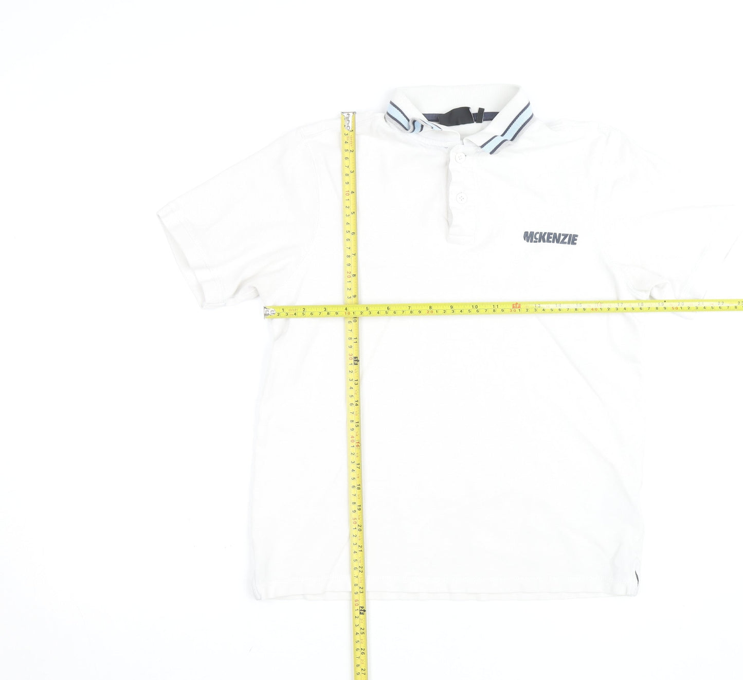 McKenzie Men's White Short Sleeve Polo Shirt Size S Regular Fit