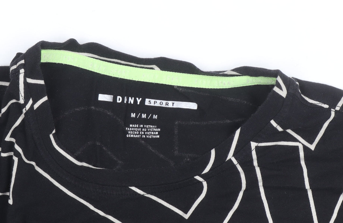 DKNY Women's Black Cropped Logo T-Shirt in Size M