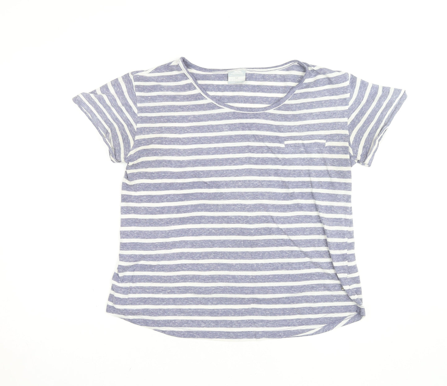 Trespass Womens Blue White Striped Short Sleeve T-Shirt UK 12