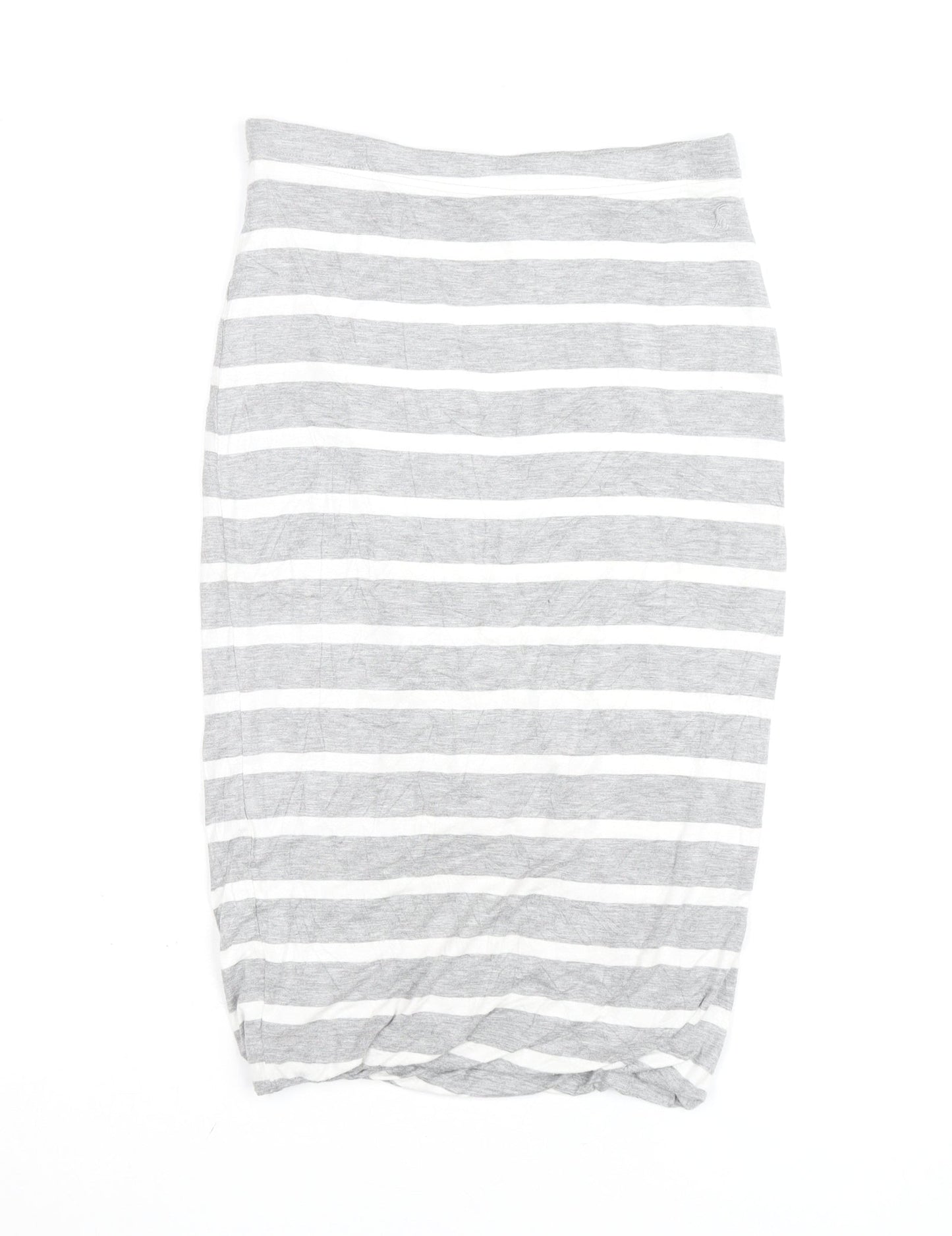 Joules Womens Grey White Striped Jersey Pencil Skirt Size 8