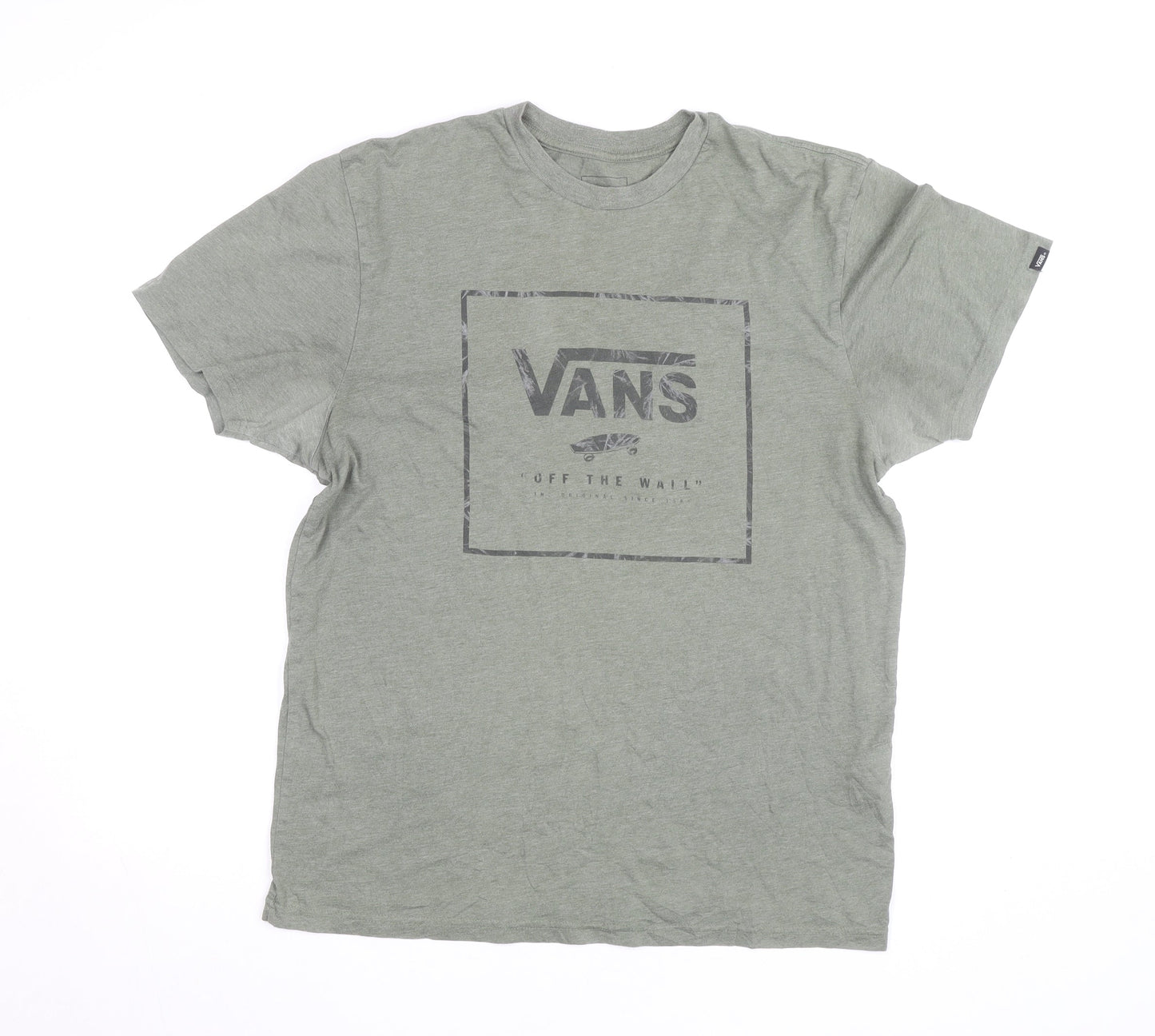 Vans Men's Green Logo Graphic Short Sleeve T-Shirt Size L