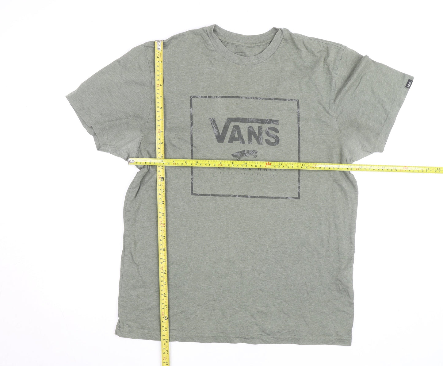 Vans Men's Green Logo Graphic Short Sleeve T-Shirt Size L
