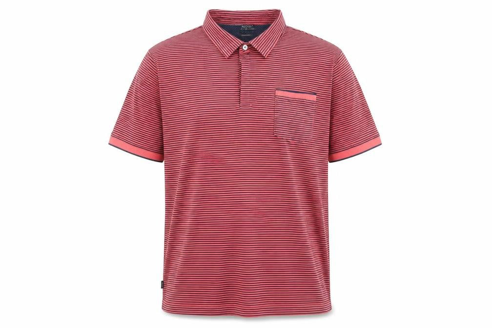 Marks & Spencer Autograph Men's Red Striped 2XL Cotton Polo Shirt