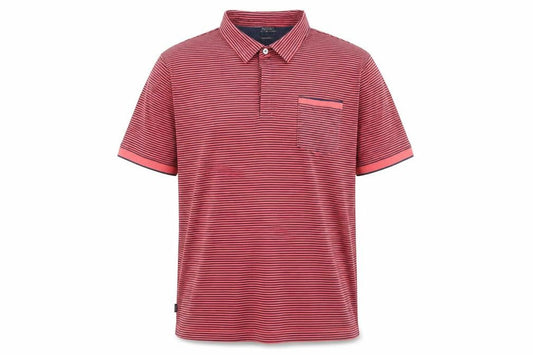 Marks & Spencer Autograph Men's Red Striped 2XL Cotton Polo Shirt