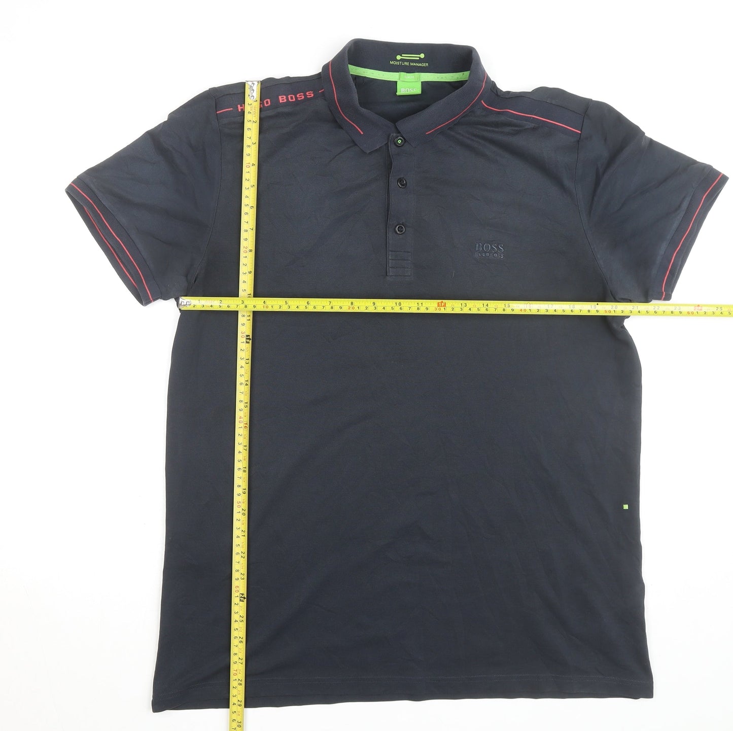 Hugo Boss Mens Black Slim Fit 2XL Polo Shirt Moisture Wicking