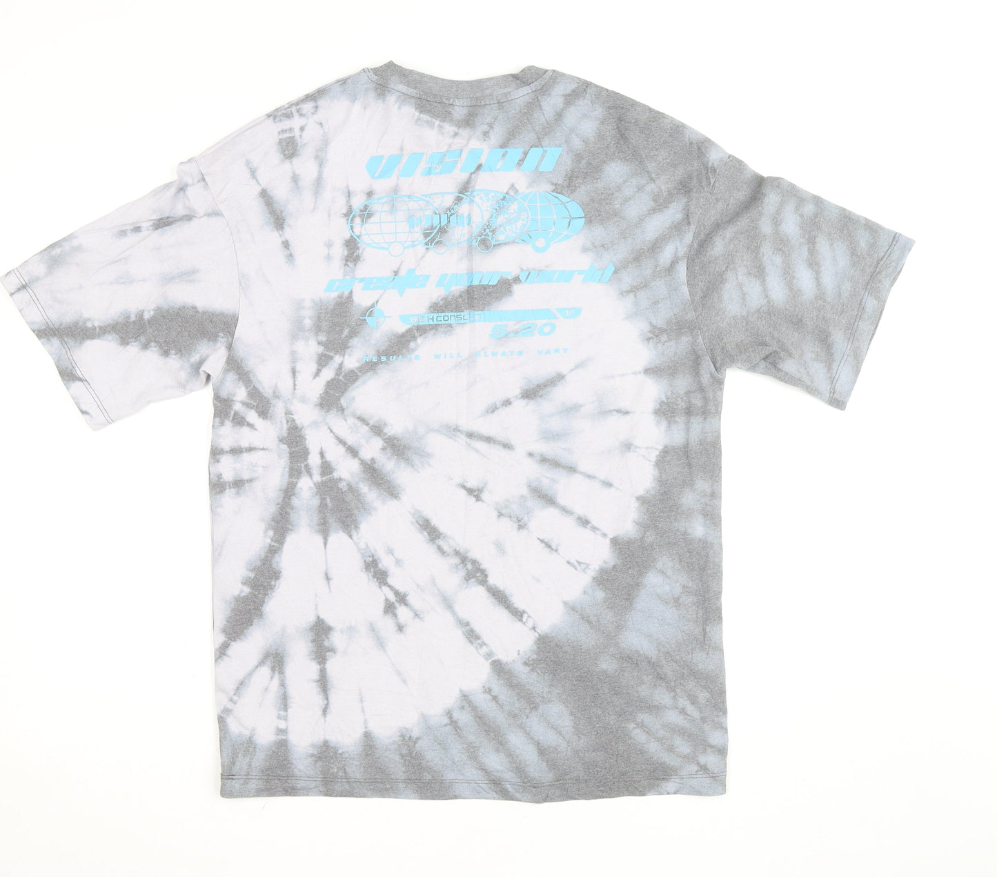 Jack & Jones Men's Grey Tie-Dye Graphic T-Shirt XS