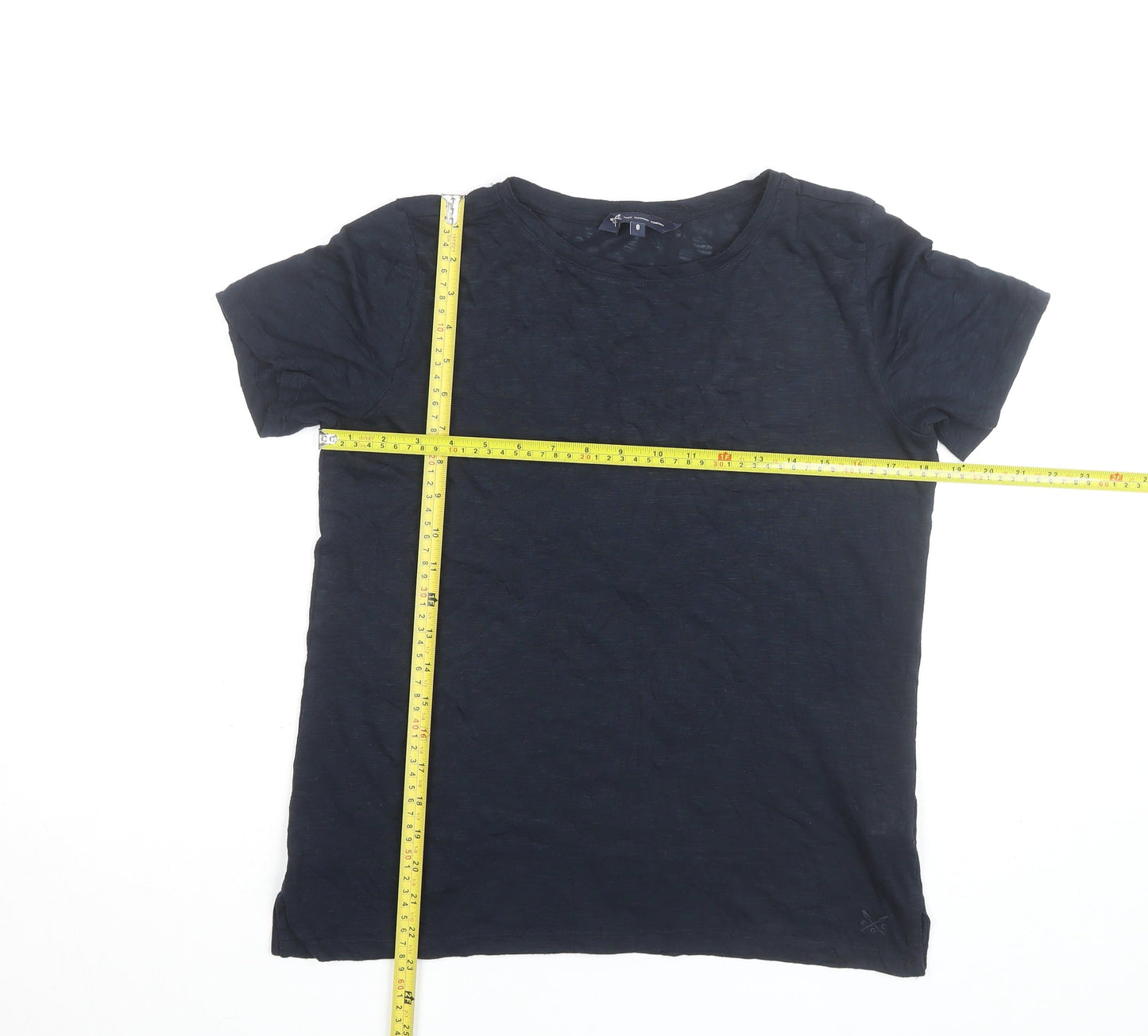 Crew Clothing Company Womens Blue Size 8 Basic Short Sleeve T-Shirt