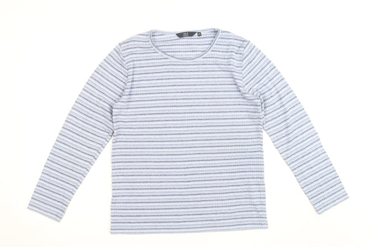 ISLE Essentials Women's Blue Striped Long Sleeve Knit Top Size 14-16