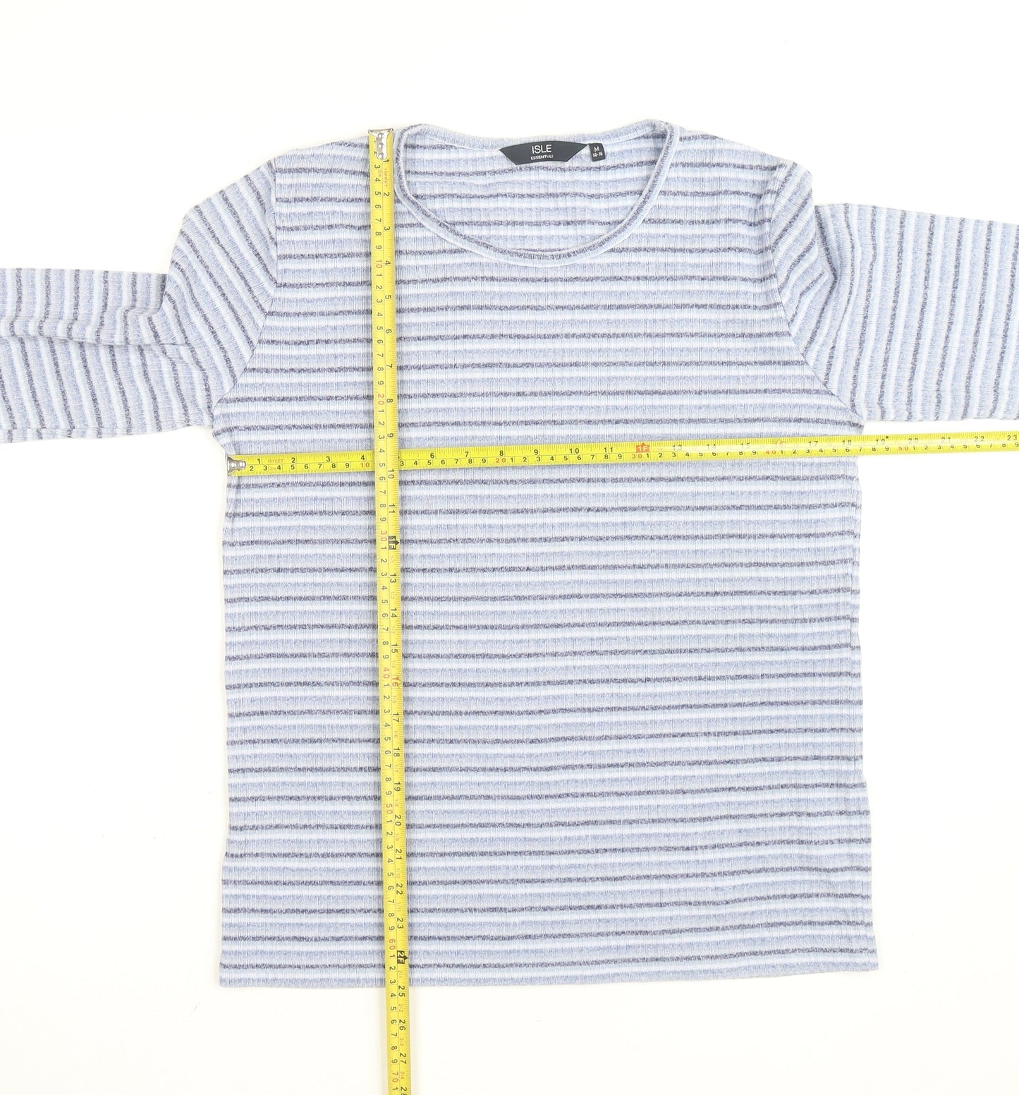 ISLE Essentials Women's Blue Striped Long Sleeve Knit Top Size 14-16