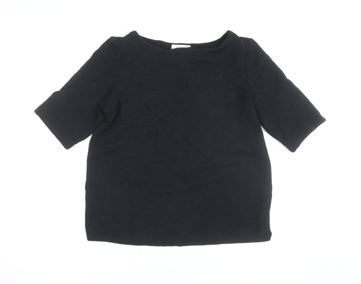 Marks and Spencer Women's Black Size 12 Classic Stretch Blouse