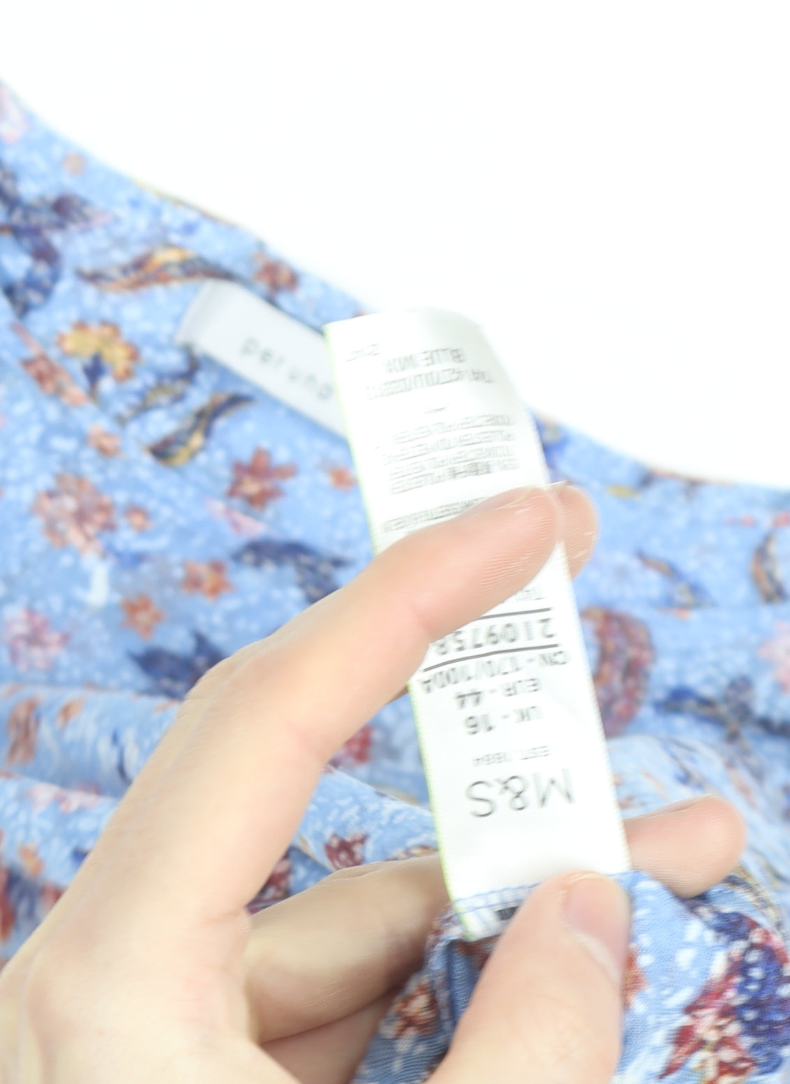 Marks and Spencer Per Una Blue Floral Short Sleeve Tunic Blouse Women’s Size 16