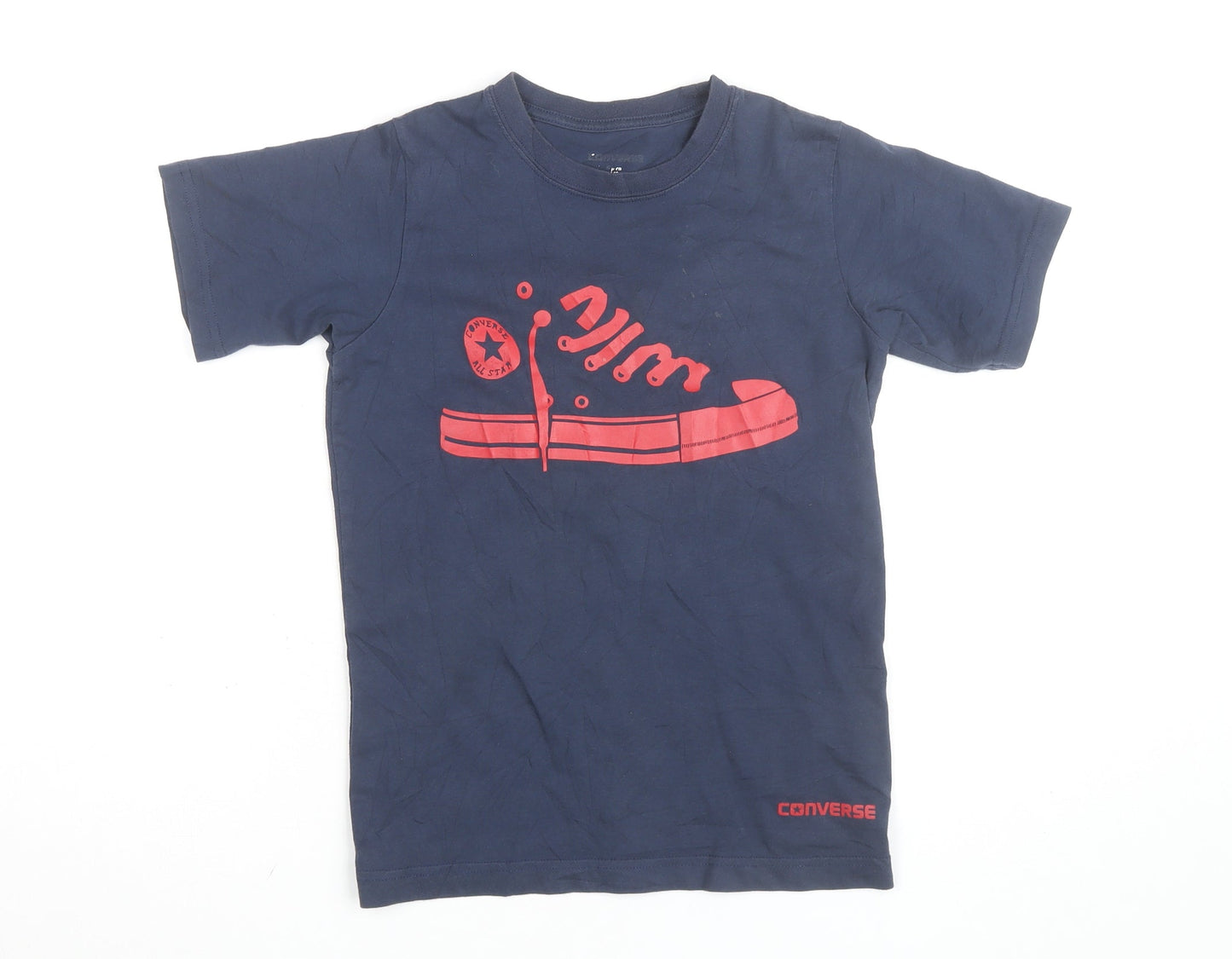 Converse Boys Blue Graphic Sneaker Print T-Shirt Size 11 Years