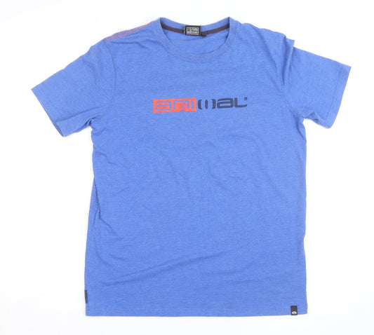 Animal Boys Blue Graphic Logo T-Shirt 15-16 Years Cotton Blend Casual