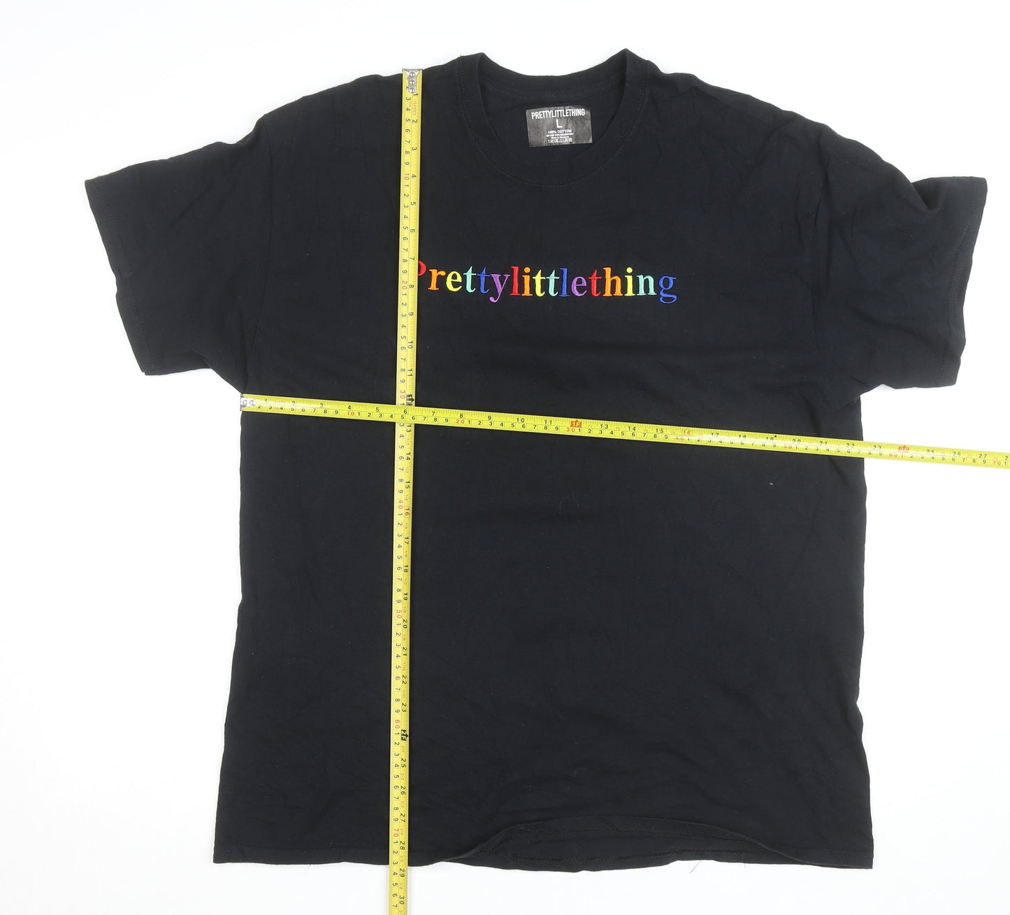 Prettylittlething Womens Black L Basic Cotton T-Shirt