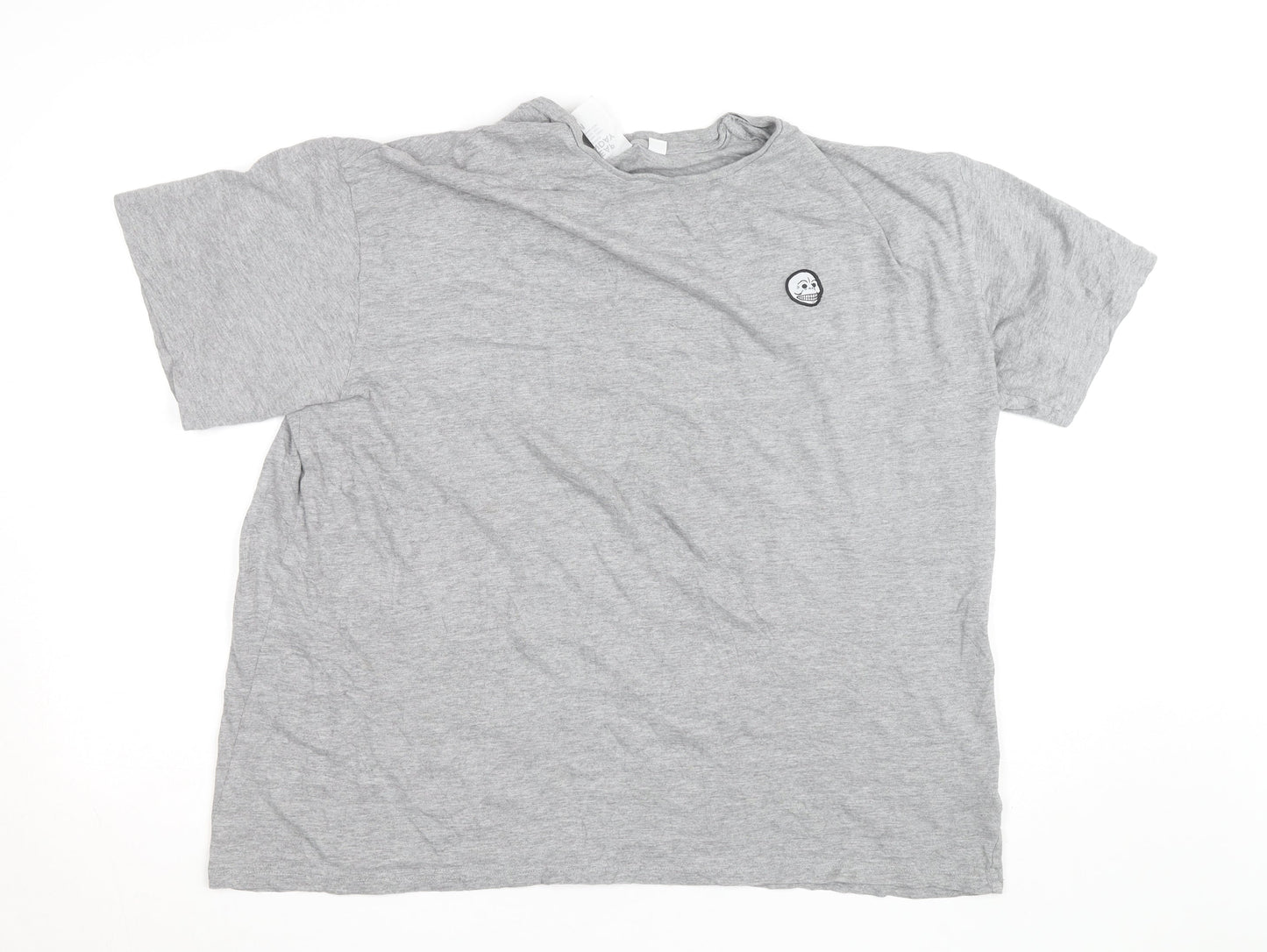 Cheap Monday Men's Grey Skull Logo Crew Neck Cotton T-Shirt M