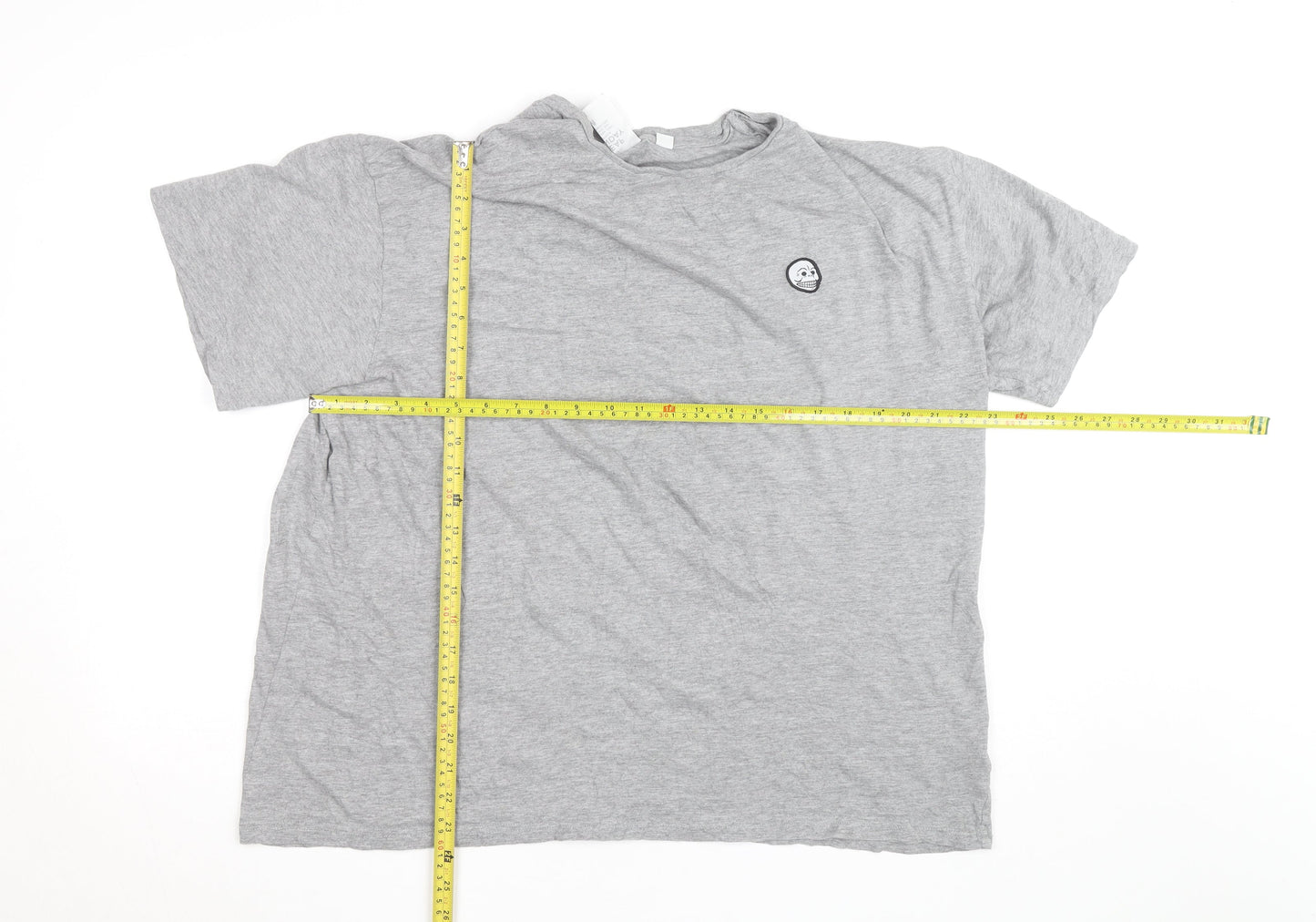 Cheap Monday Men's Grey Skull Logo Crew Neck Cotton T-Shirt M