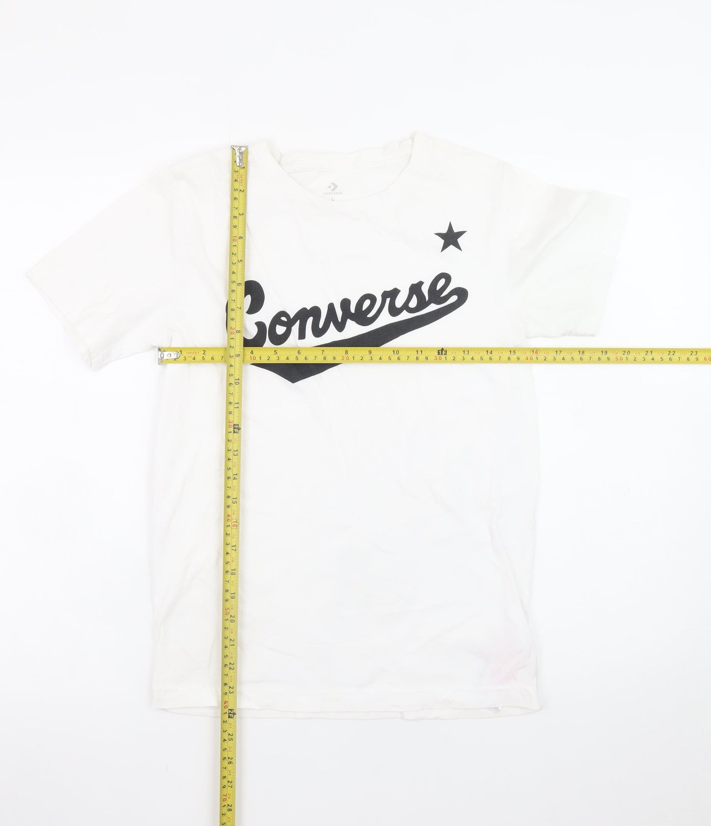 Converse Teens White Cotton Logo Short Sleeve Crew Neck T-Shirt L
