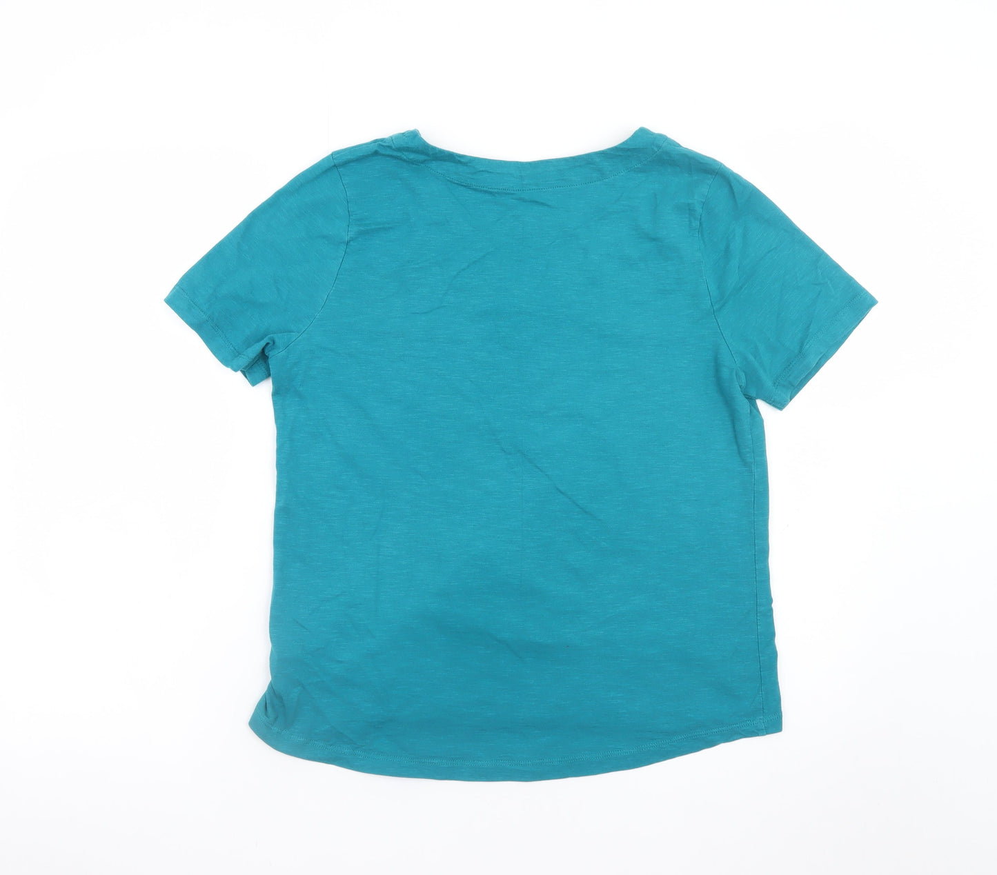 Phase Eight Women’s Blue Cotton V-Neck Short Sleeve T-Shirt UK 14