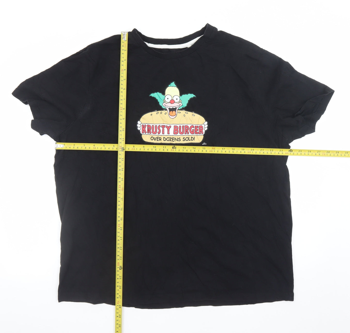 The Simpsons Men's Black Krusty Burger 2XL Graphic T-Shirt