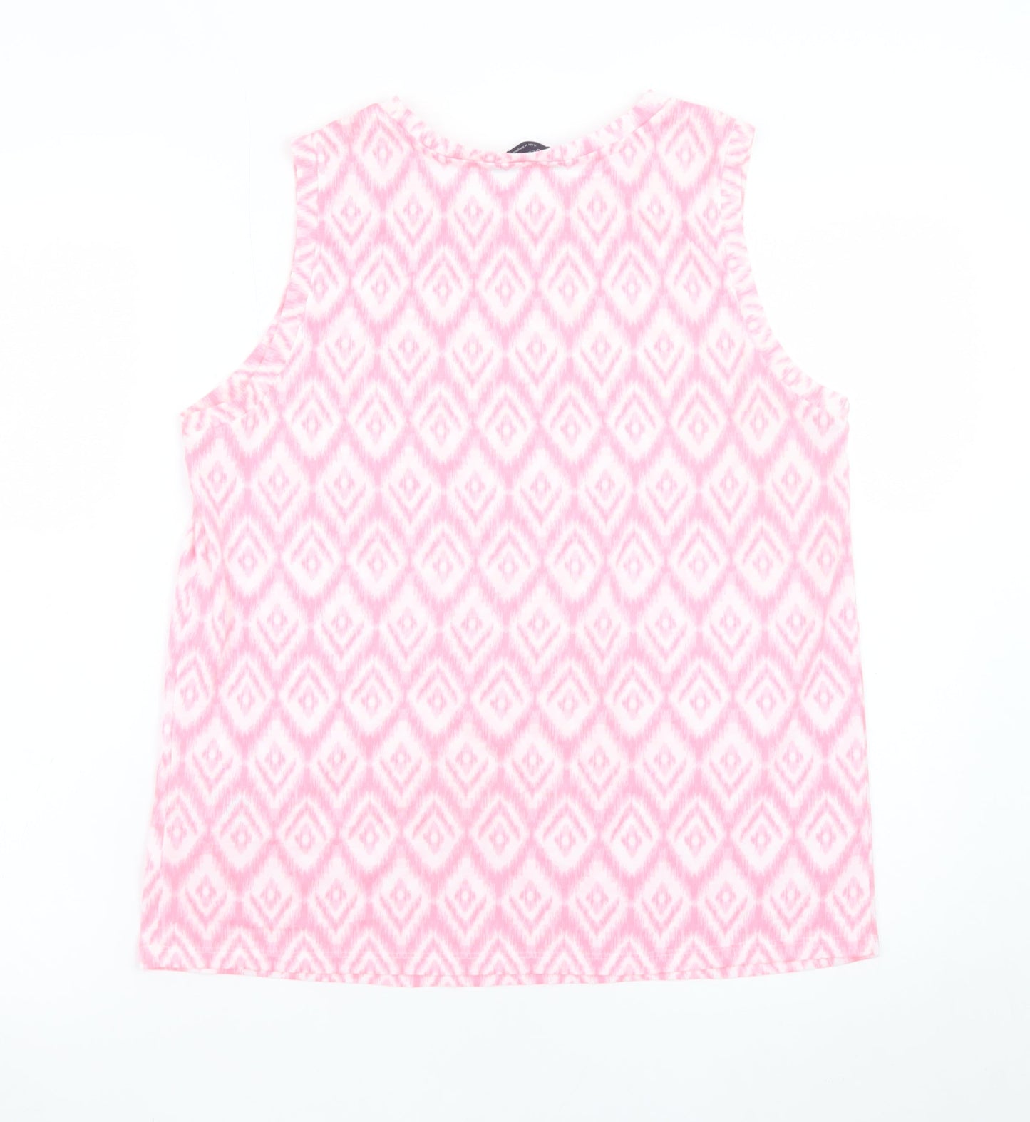 Marks and Spencer Women’s Pink Geometric Sleeveless Tank Top Size 12