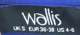 Wallis Women's Blue Long Sleeve Stretch Jersey Blouse Size S