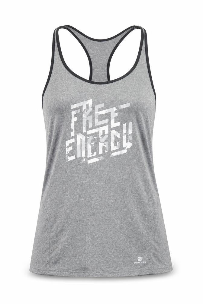 Decathlon Men’s Grey Sleeveless Free Energy Sports T-Shirt S