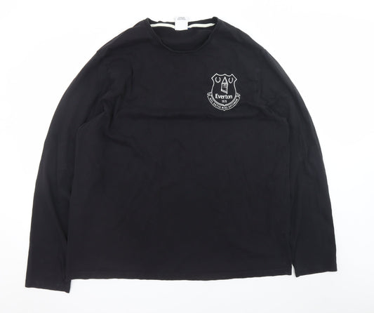 Everton Men’s Black Long Sleeve Cotton T-Shirt Size 3XL Football Top