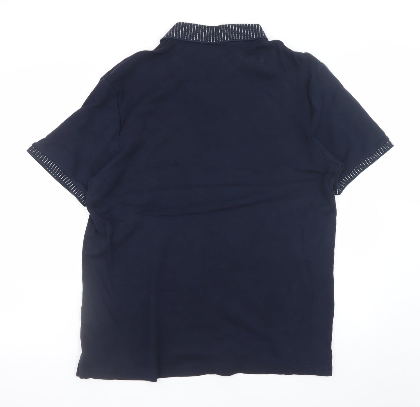 Marks and Spencer Men's Blue Cotton Polo Shirt Size L Regular Fit