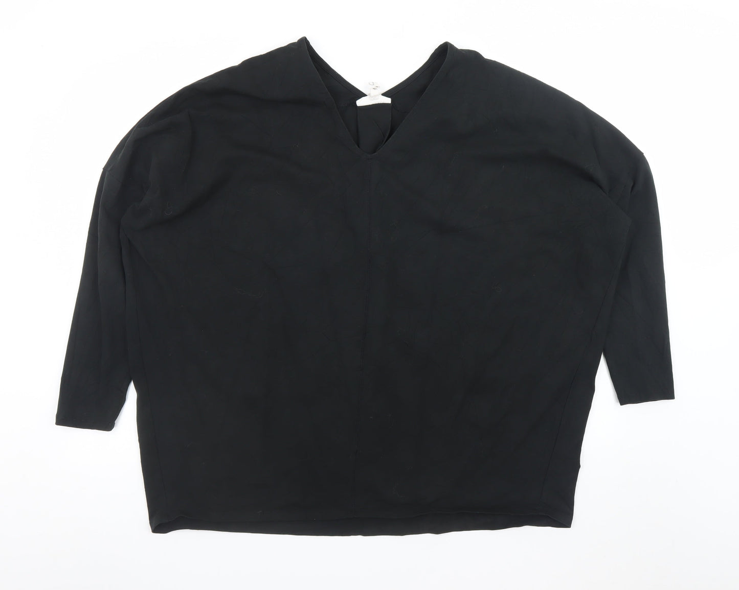 Thought Women's Black V-Neck Long Sleeve Cotton Blouse M
