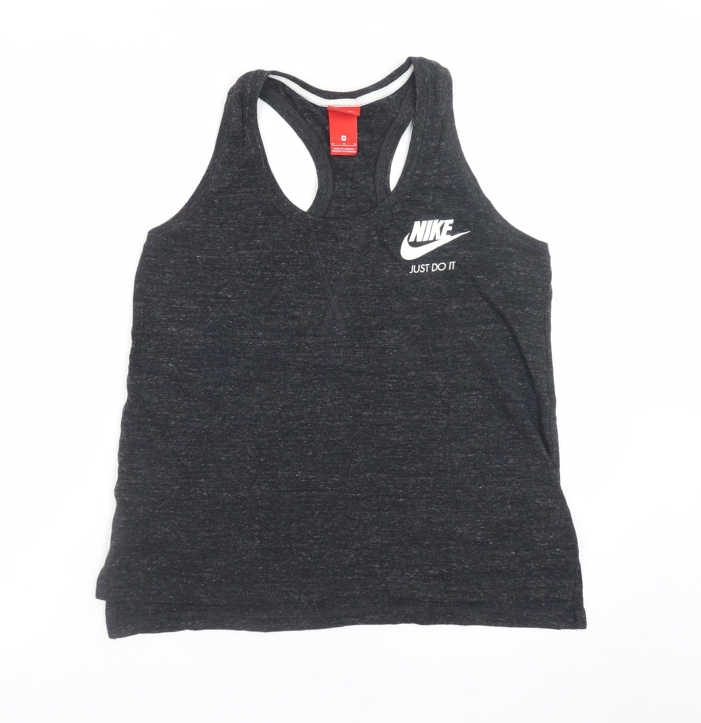 Nike Men's Black Sleeveless Sports T-Shirt M Cotton Blend