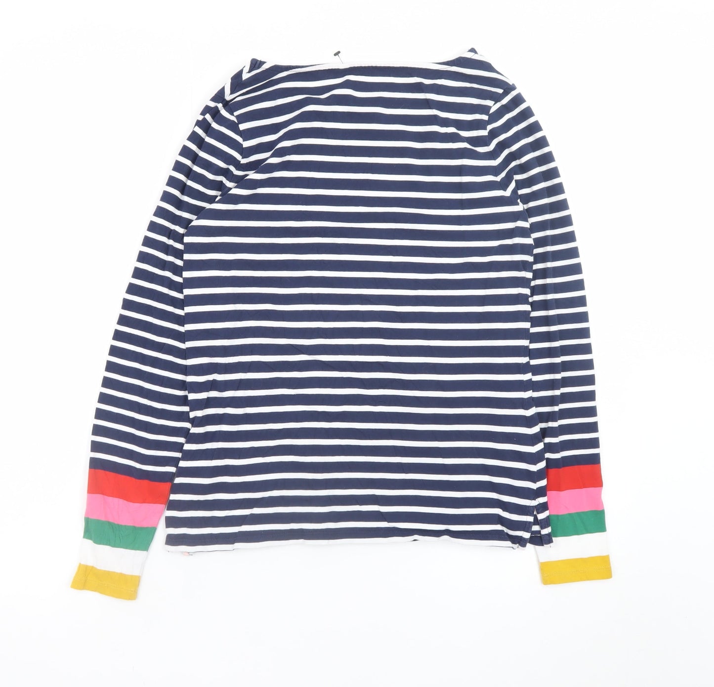 Boden Women’s Multicoloured Striped Long Sleeve Cotton T-Shirt UK 12