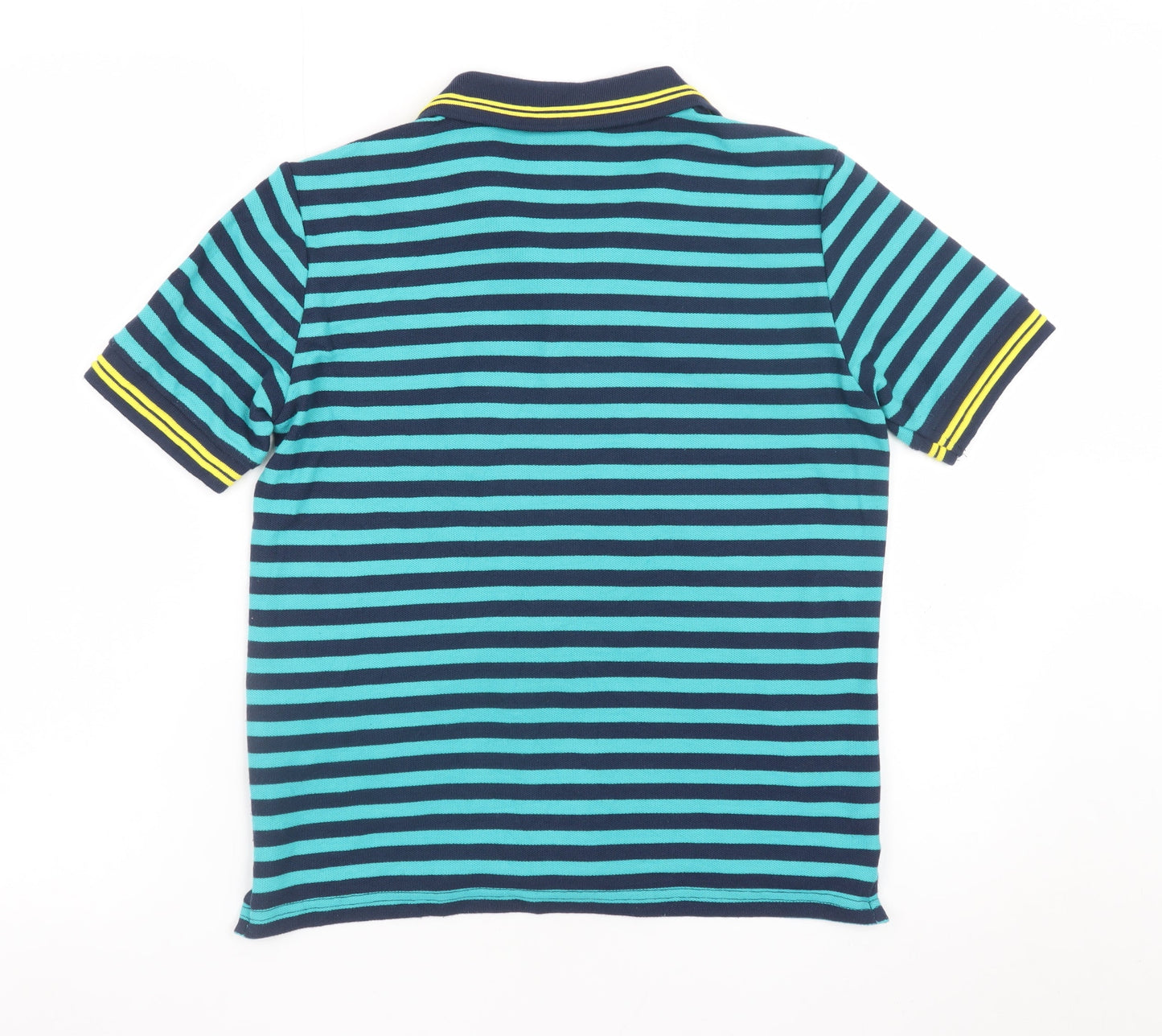 Lonsdale Boys Blue Striped Polo Shirt 11-12 Years Short Sleeve Casual