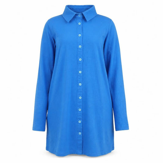 Motel Rocks Women's Blue Long Sleeve Button Shirt Dress Size L