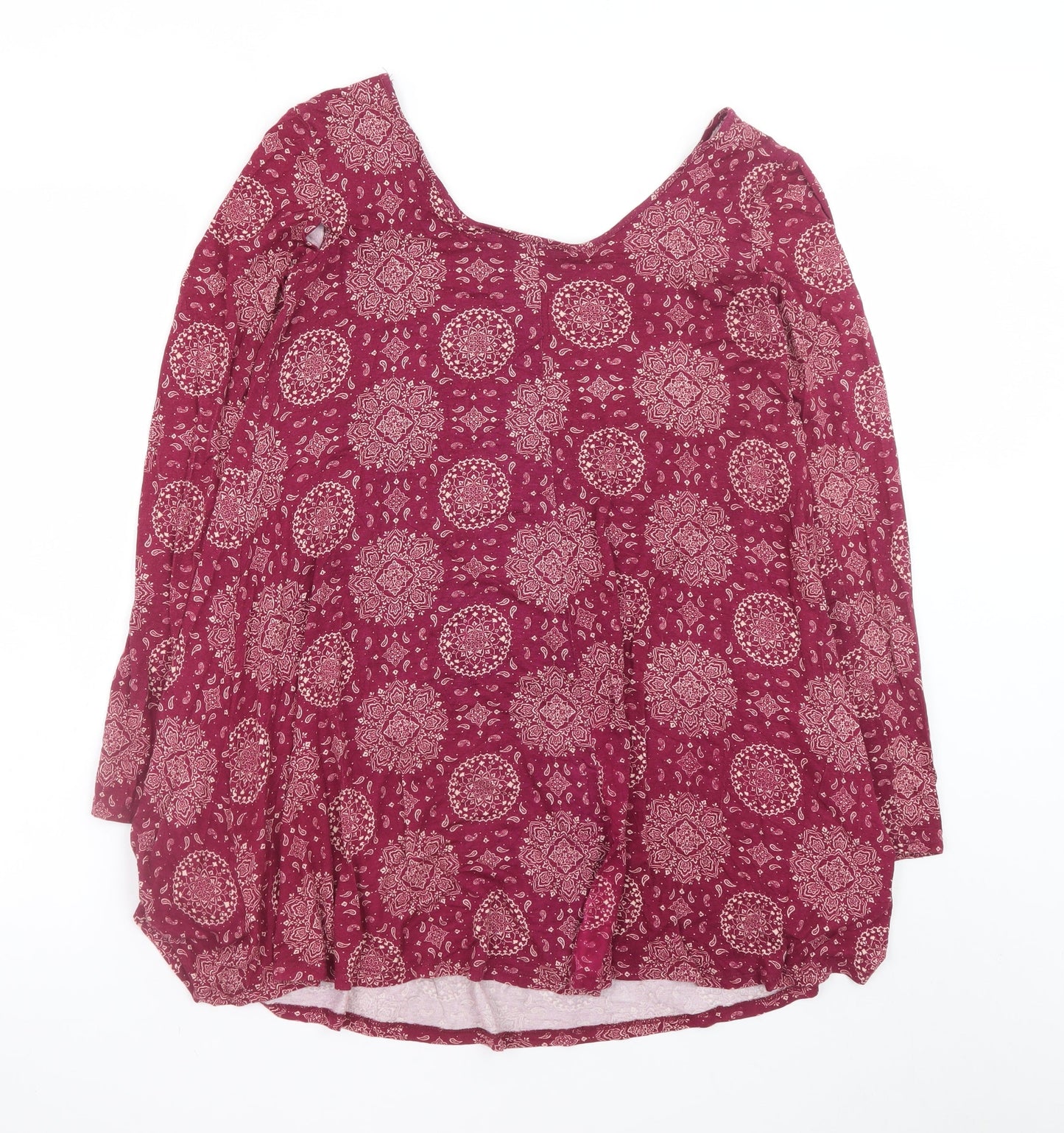Forever 21 Women Red Bohemian Paisley Shift Dress Size M