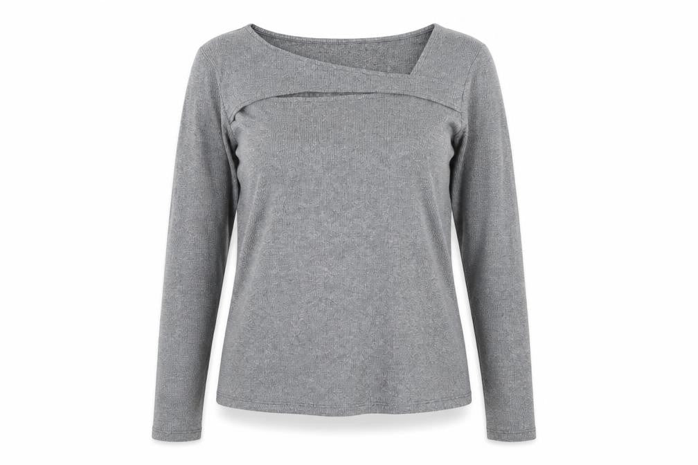 Gap Women Grey Boat Neck Long Sleeve Knit Top Size XL