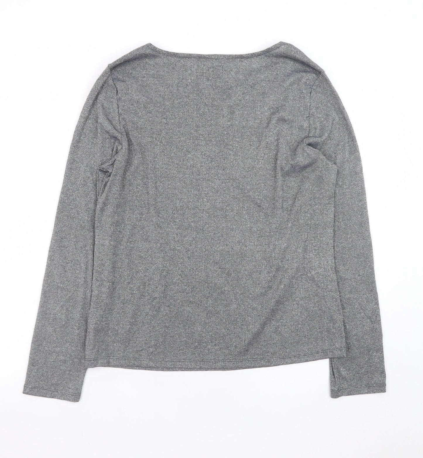 GAP Women Grey Boat Neck Long Sleeve Knit Top Size XL