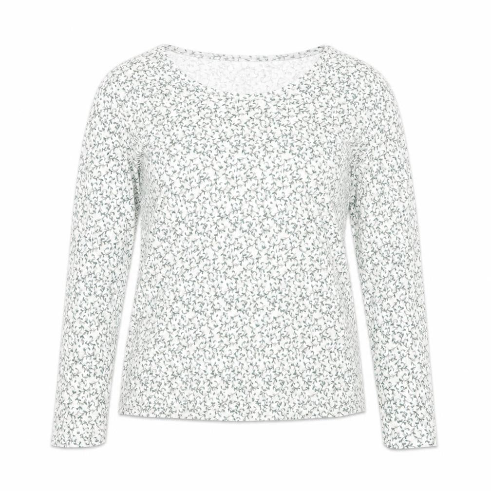 Marks & Spencer Womens Light Grey Floral Long Sleeve Top Size 10