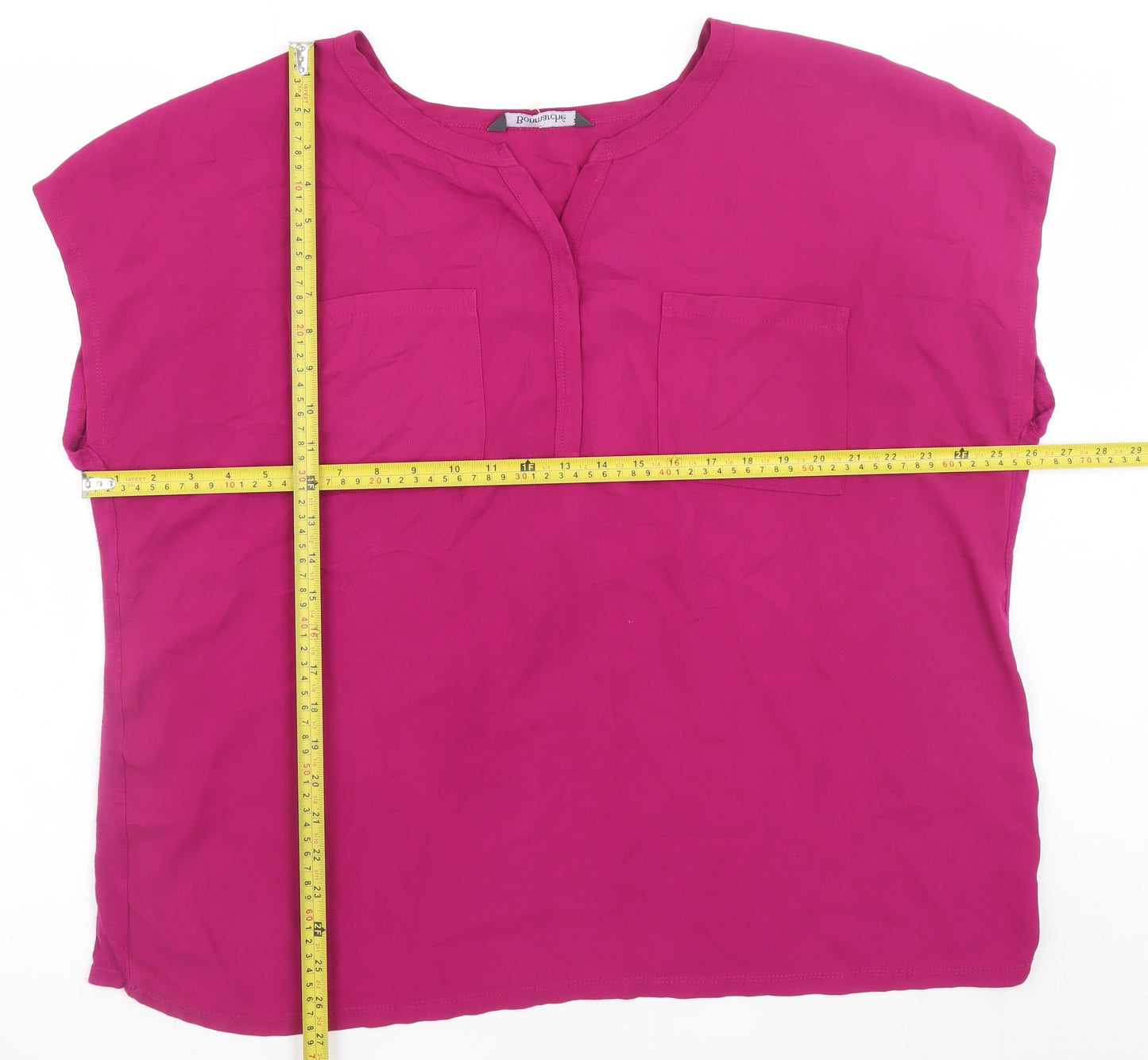 Bonmarché Women’s Pink Sleeveless V-Neck Blouse Size 22