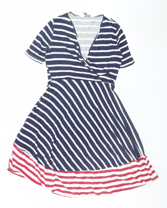 ASOS Women’s Multicoloured Stripe Wrap Dress Size 12