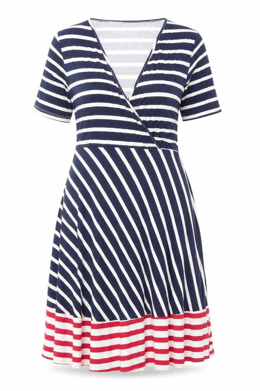 ASOS Women’s Multicoloured Stripe Wrap Dress Size 12