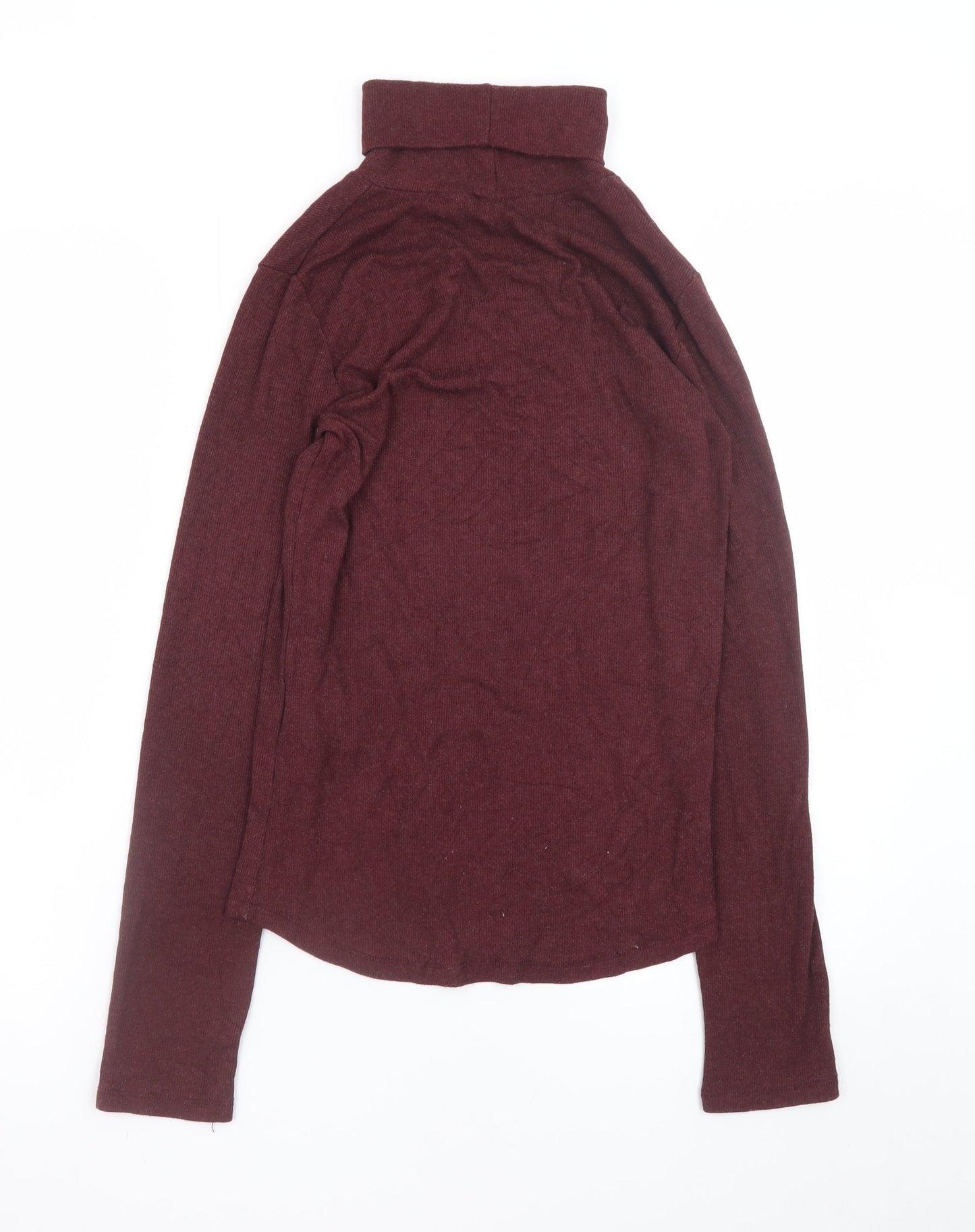 A.L.E. Women’s Burgundy Long Sleeve Roll Neck Jersey Top Size L