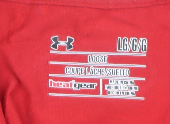 Under Armour Men's Red Gradient HeatGear T-Shirt Size L Loose Fit